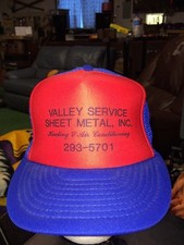 trucker hat baseball cap VALLEY SERVICE SHEET METAL INC cool lid old school