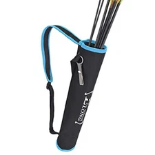 EOUS Archery Arrow Holder Youth Quiver for Kids Black with Blue Edge 