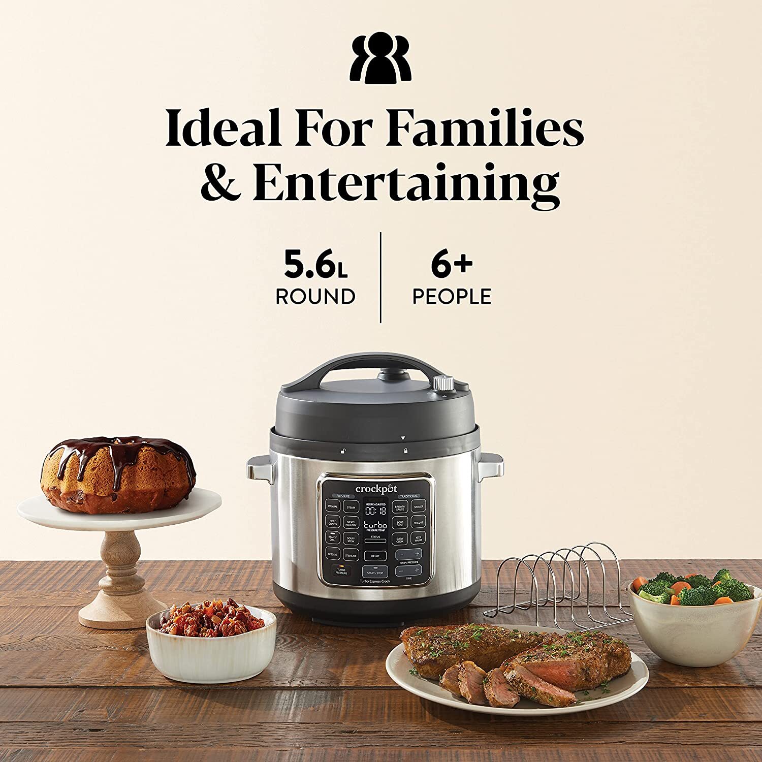 Crockpot Turbo Express Pressure Multicooker 14in1 5.6L [CSC062] Black