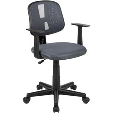 Flash Mid-Back Swivel Task Chair/Pivot Back & Arms, Gray - LF-134-A-GY-GG