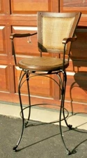 Frontgate Barstool Iron Wicker BAR 30.5" Seat Height Kitchen Counter Chair Stool