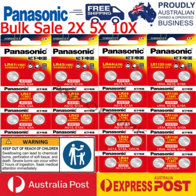 Genuine Panasonic AG3 LR41 AG12 LR43 AG13 LR44 AG10 LR1130 LR54Cell Battery 1.5V - image 1 of 4