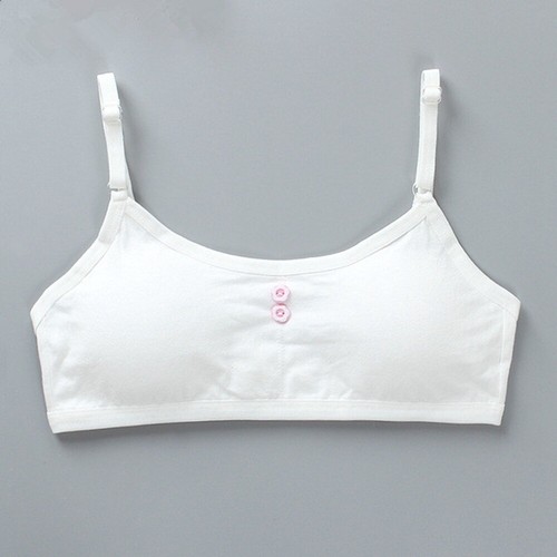 Kids Girls Underwear Sport Training Cotton Puberty Teenage Breathable Bra 2Pcs - Picture 2 of 8