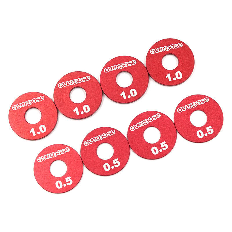 Overdose Alum. Wheel Spacer Set - Red Overdose Alum. Wheel Spacer Set - Red