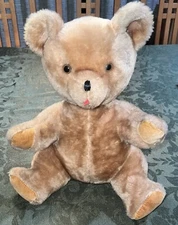 Eden Toy Inc. Bear Plush Stuffed Animal 15-16” Brown Teddy 1990s Sitting Vint.