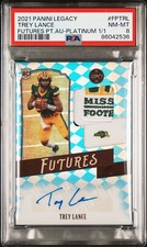 PSA 8 2021 Panini Legacy Trey Lance Rookie Futures Auto Platinum 1/1