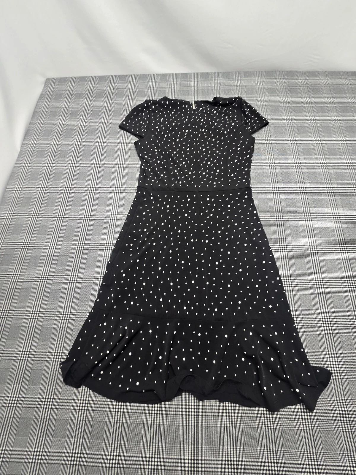 Michael Michael Kors abito donna floreale mini balza nero bianco blu taglia XS