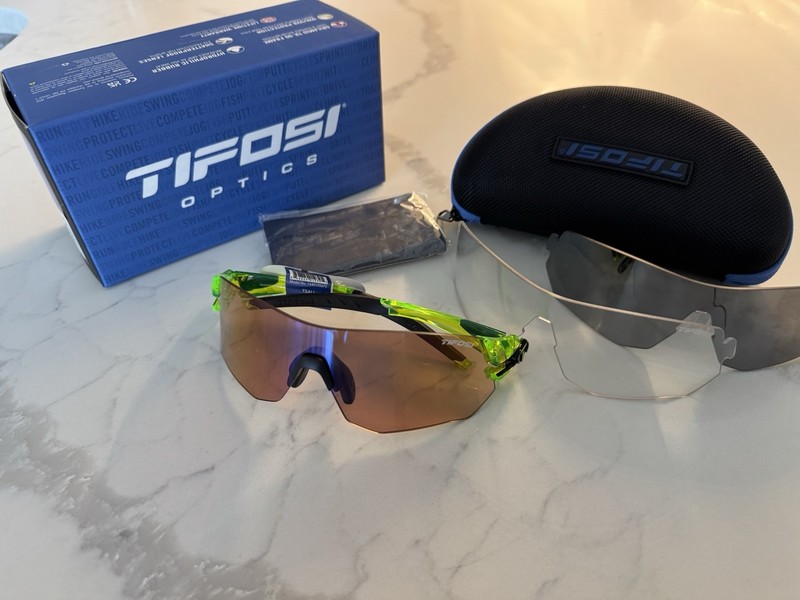 Tifosi Tsali Cycling Sunglasses - Crystal Neon Green - Interchangeable Lenses