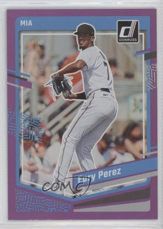 2023 Panini Donruss Holo Purple Eury Perez #105 Rookie RC 0o2b