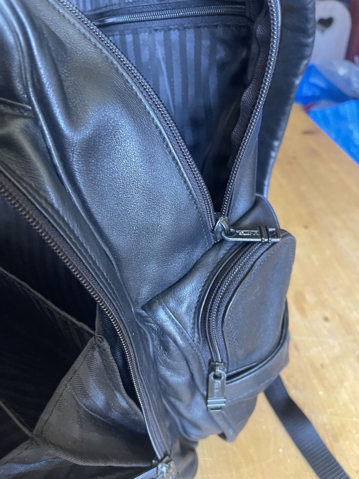 Tumi Black Leather Backpack - image 15