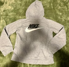 Nike Gray logo Hoodie Sweatshirt size Large L Boys Girls