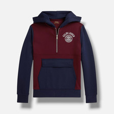 Polo Ralph Lauren Kids Boy's Red Double Tech Knit Hoodie Sweater Size 8