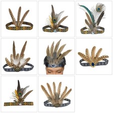 Bohemian Indian Feathered Headband Carnivals Party Headpiece Cosplay Accessory