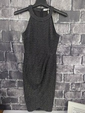 Jasambac Multicolor Midi Pencil Dress Tweed Sleeveless Sheath Back Zipper Size M