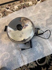 SALADMASTER 9" ELECTRIC SKILLET w/ VAPO VENT LID 18-8 Tri-Clad Oil-filled