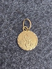 9ct Yellow Gold St. Christopher Pendant With Bale Vintage Not Scrap 9 carat 