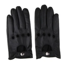 Retro Black Winter Driving Gloves Touchscreen Motorbike