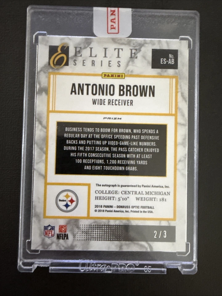 Panini Donruss The Elite Series 2018 #es-ab Antonio Brown autógrafo Steelers/3 Foto 2 de 2