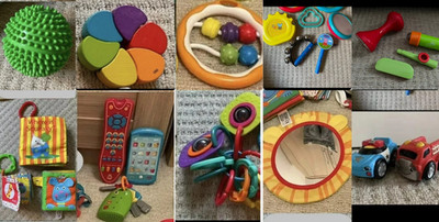 21 Kleinkind Spielzeug Paket ELC Galt weiches Buch Spiegel Glocke Gadget Set Fernbedienung Schlüssel Pho