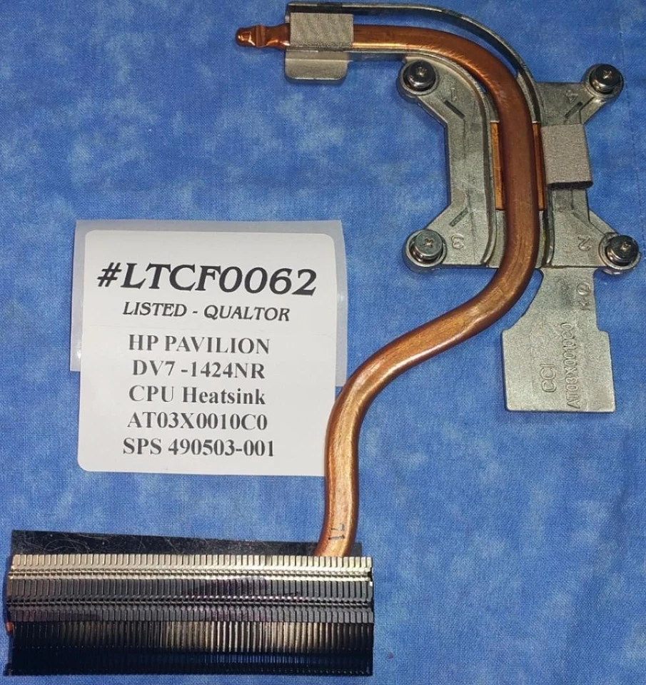 LTCF0062 - HP DV7-1424NR Laptop CPU Heatsink 490503-001 - Image 2 of 2