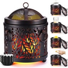 Wax Melt Warmer, 4-in-1 Fireplace Wax Warmer, Full Metal Wax Melter for Scent...