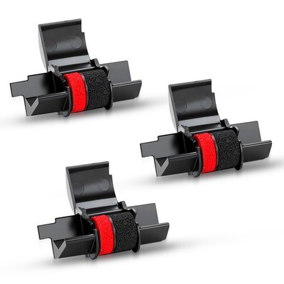 LinkDocs IR40T Compatible 3 Pack, IR40t calculator ink roller, black/red