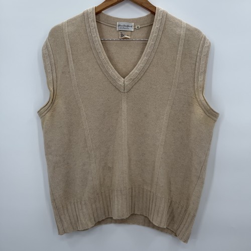 Wilkes Bashford Sweater Vest Mens 2XL 52 Cashmere Knit Sleeveless Pullover - Picture 2 of 7