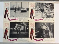 RARE Original 1969 CHASTITY Lobby Card Lot of 4 Cher Sonny Bono AIP 11&rdquo;x14&rdquo;