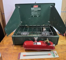 Coleman 425F Camping Stove 5/88 With Extra Generator Tube Tested