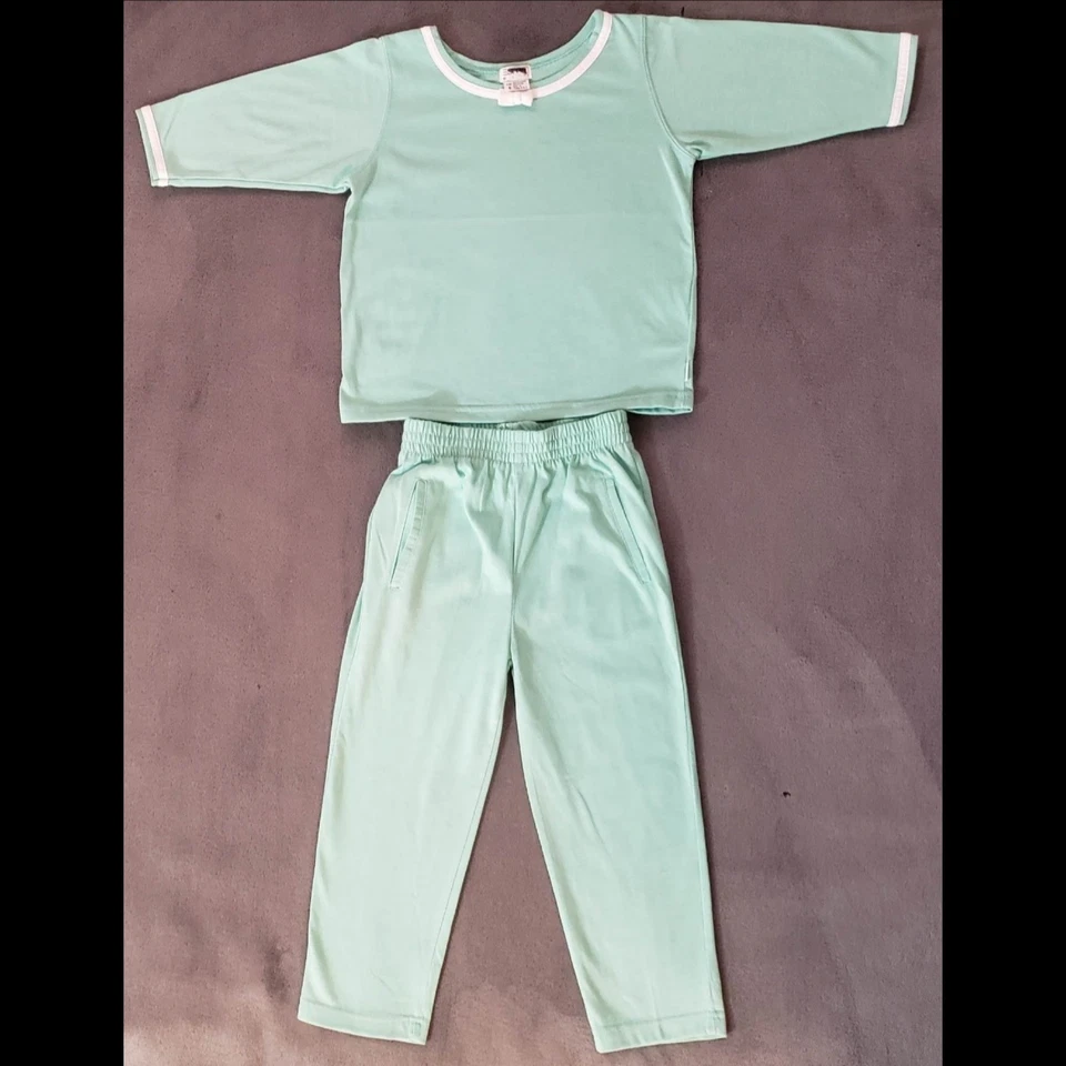 Conjunto de 6 pijamas pijamas de manga larga vintage para niños años 80 Esprit como nuevo con ribete blanco Foto 4 de 4