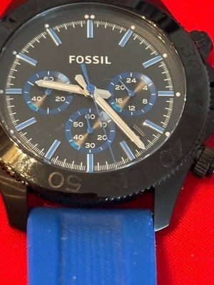 Fossil CH2872 100 M 741304 Chronograph Men's Watch BLUE RUBBER