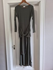 ASOS DESIGN NWT Tie Front Exaggerated Drape Maxi Dress in Green Khaki Large