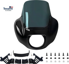 Headlight Quarter Fairing with 13" Smoke Windshield Bracket Mount for Harley 2