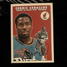 Fleer Tradition 2000-01 Cedric Ceballos Autographed #167 Miami Heat NBA Card
