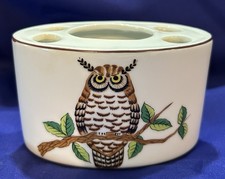 Vtg Irice Japan Fitz Floyd Variations Owl Porcelain Toothbrush Holder