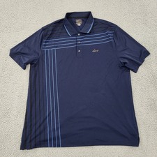 Greg Norman for Tasso Elba PlayDry Polo Mens XL Performance Shark Striped Shirt