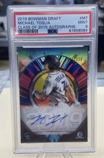 Michael Toglia 2019 Bowman Draft Chrome Class Of 2019 Auto /250 PSA 9 Rockies