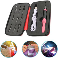 9 Sizes Crochet Hook Set: Interchangeable Crochet Hooks with Light - Light up Cr