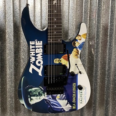 ESP LTD KH-WZ Kirk Hammett White Zombie Graphic EMG Guitar & Case LKHWZ #3630...