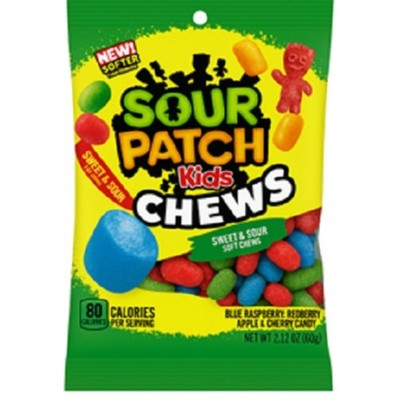 3x Sour Patch Kids Chews Peg Bag Chews Original 2.12oz
