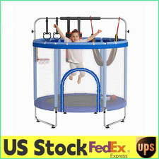 60" Mini Kids Trampoline 440lbs Capacity with Safety Enclosure Net for Ages 3-6