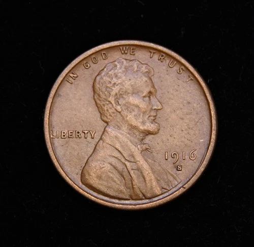 1916-S  Lincoln Wheat Cent   AU