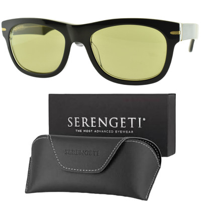 NEW SERENGETI FOYT SS549005-S 53-18-140 Black Rectangle Full Rim Unisex Sunglass