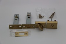 Emtek Modern Square Privacy Deadbolt Model: 818TPUS4 Satin Brass Finish
