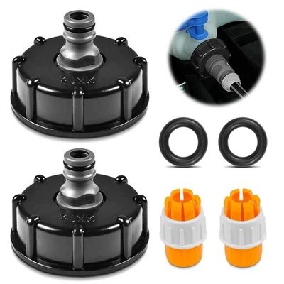 Cuve IBC Raccord s60x6 - Bouchon de Réservoir 2 Pièces Avec Adaptateur Mamelon - Photo 1/4