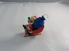 The Simpsons Homer Santa Claus Sleigh Christmas Ornament 3in Hand Painted