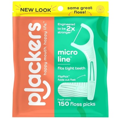 Plackers Micro Mint Zahnseide, frischer Minzgeschmack, ausklappbarer