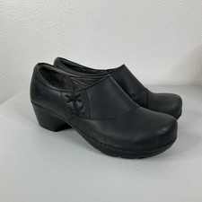 Dansko Black Leather Clogs Size 40