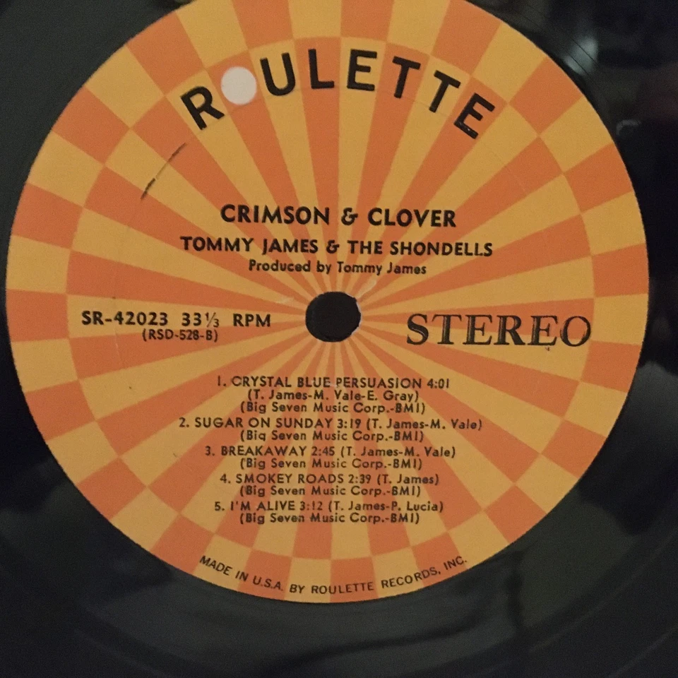 TOMMY JAMES & THE SHONDELLS  LP  - Crimson & Clover  (OG 1969 Stereo LP Vinyl) - Image 4 of 4