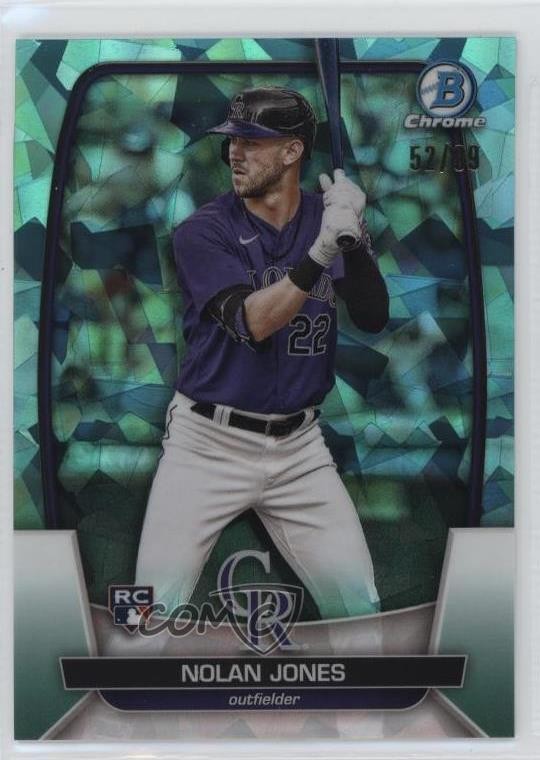 2023 Bowman Chrome Sapphire Edition Aqua 52/99 Nolan Jones #4 Rookie RC 04y8